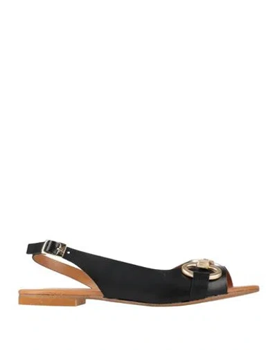 Vincent Vega Woman Sandals Black Size 6 Calfskin