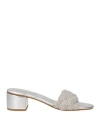 Vincent Vega Woman Sandals Light Grey Size 8 Textile Fibers