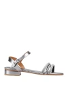 Vincent Vega Woman Sandals Silver Size 8 Leather In Silver