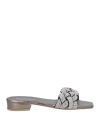 Vincent Vega Woman Sandals Silver Size 8 Textile Fibers In Silver
