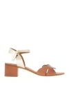 Vincent Vega Woman Sandals Tan Size 6 Calfskin In Brown
