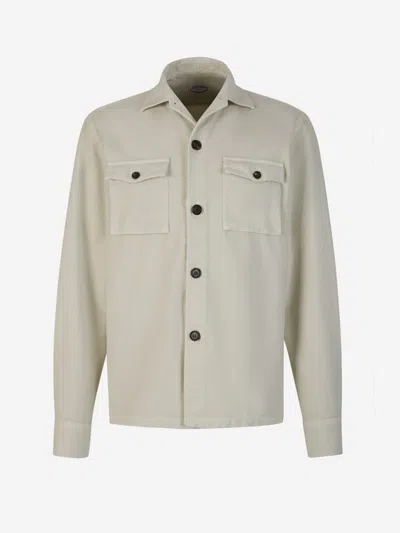 Vincenzo Di Ruggiero Cervinia Cotton Overshirt In Neutral