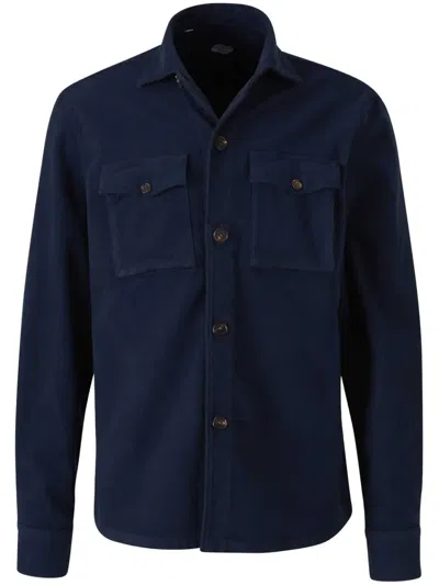 Vincenzo Di Ruggiero Cotton Shirt Jacket In Blue
