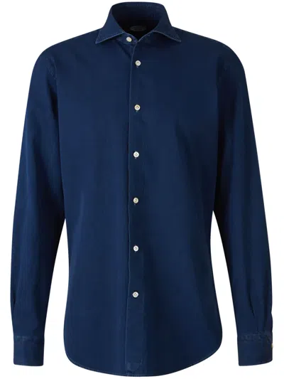 Vincenzo Di Ruggiero Denim Effect Shirt In Blue