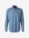 Vincenzo Di Ruggiero Floral Cotton Shirt In Blue