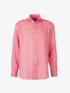 Vincenzo Di Ruggiero Linen Polo Shirt In Pink And White
