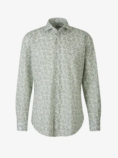 Vincenzo Di Ruggiero Paisley Cotton Shirt In Mint Green