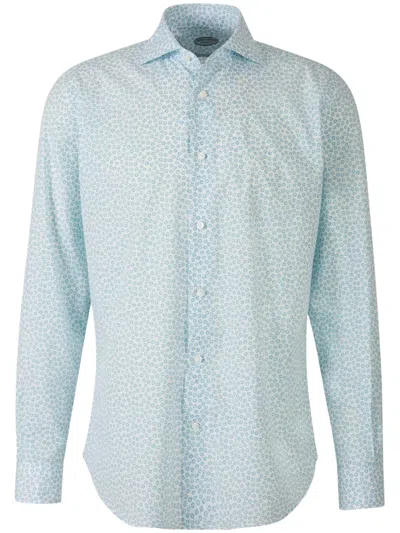 Vincenzo Di Ruggiero Floral-print Shirt In Blue