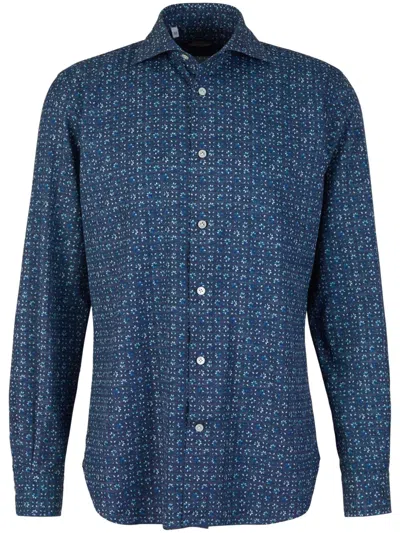 Vincenzo Di Ruggiero Floral-print Shirt In Blue