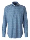 Vincenzo Di Ruggiero Floral Cotton Shirt In Blue