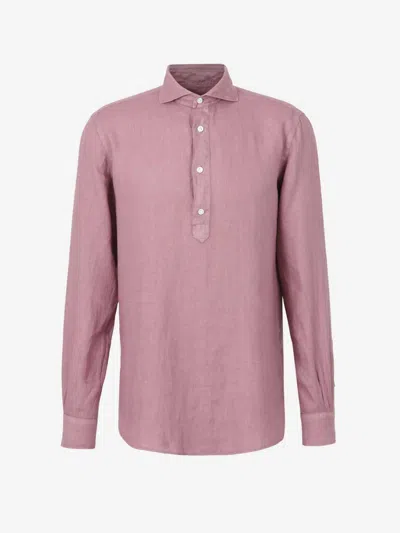 Vincenzo Di Ruggiero Floral Cotton Shirt In Orange