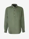 Vincenzo Di Ruggiero Linen Overshirt With Pockets In Military Green