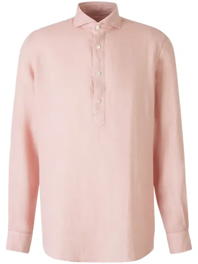 Vincenzo Di Ruggiero Plain Linen Shirt In Pink