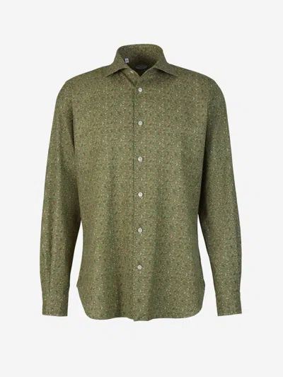 Vincenzo Di Ruggiero Linen Overshirt With Pockets In Dark Green