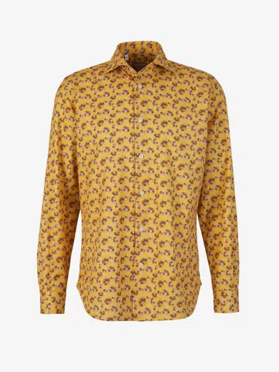 Vincenzo Di Ruggiero Printed Cotton Shirt In Orange