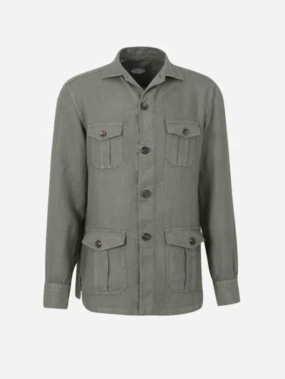 Vincenzo Di Ruggiero Sobrecamisa Lino Bolsillos In Green