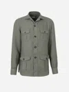 Vincenzo Di Ruggiero Linen Overshirt With Pockets In Military Green