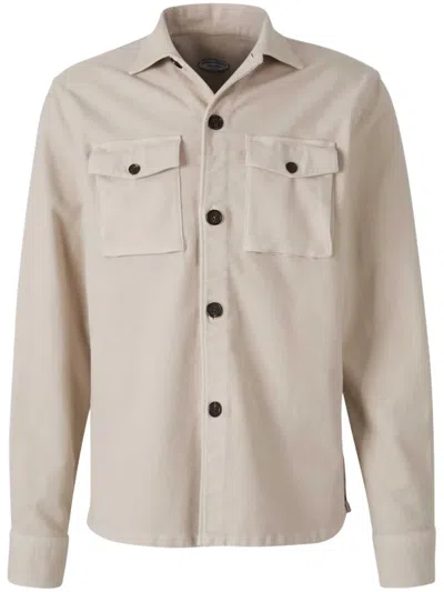 Vincenzo Di Ruggiero Spread-collar Overshirt In Neutrals