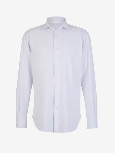 Vincenzo Di Ruggiero Stretch Knit Shirt In Blue