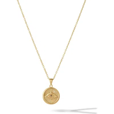 Vincero Courage Evil Eye Pendant Necklace In Gold