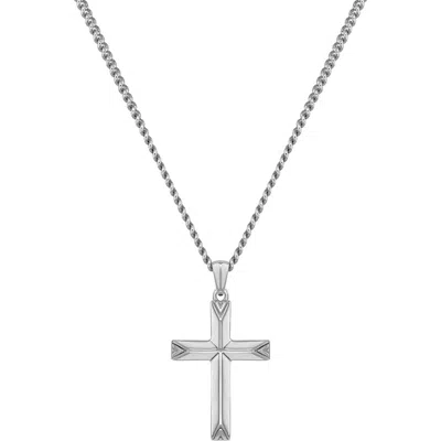 Vincero Cross Pendant Necklace In Silver