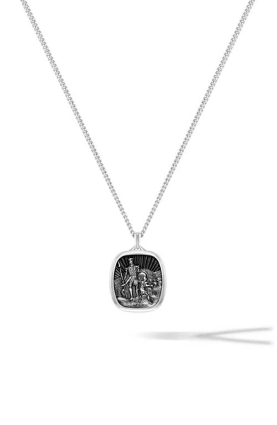 Vincero David & Goliath Sterling Silver Pendant Necklace In Metallic