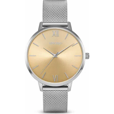 Vincero Eros Leather Strap Watch, 38mm In Metallic