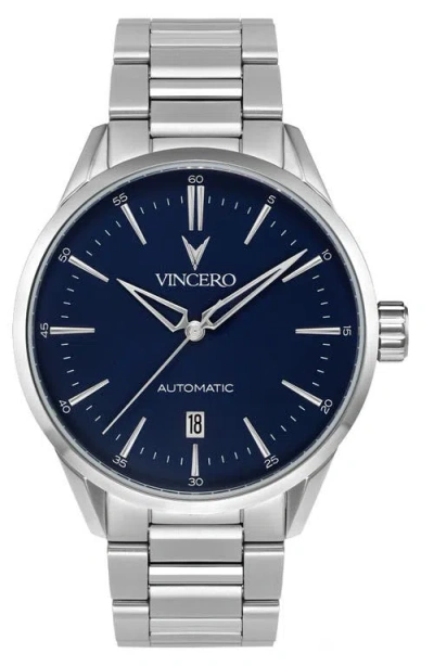 Vincero Icon Automatic Bracelet Watch, 41mm In Blue/silver