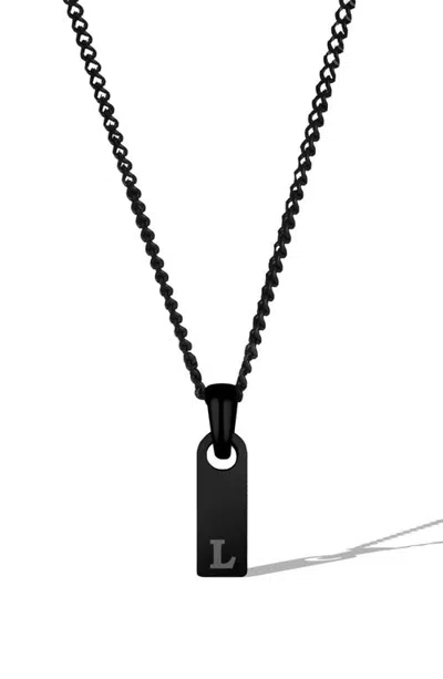 Vincero Initial Tag Necklace In Black - L