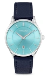 Vincero Kairos Leather Strap Watch, 38mm In Blue
