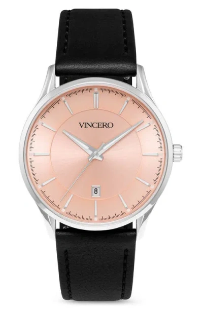 Vincero Kairos Leather Strap Watch, 38mm In Salmon