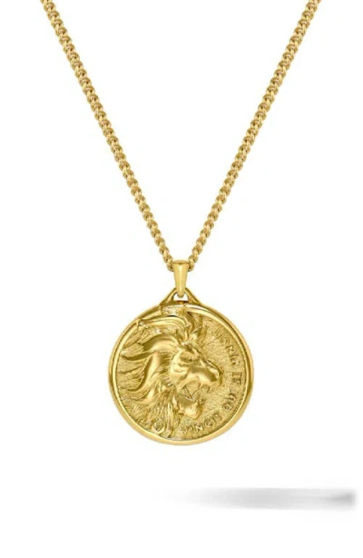 Vincero Lion Pendant Necklace In Gold