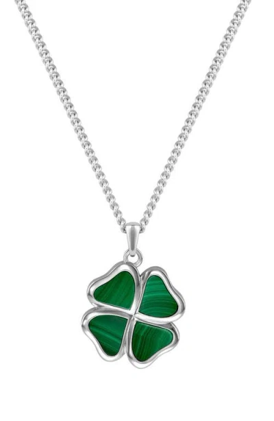 Vincero Malachite Clover Pendant Necklace In Metallic