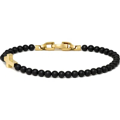 Vincero Spiritual Bead Cross Bracelet In Black
