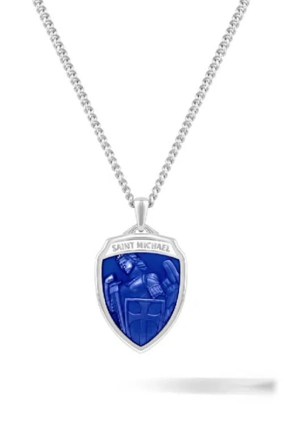 Vincero St. Michael Pendant Necklace In Blue