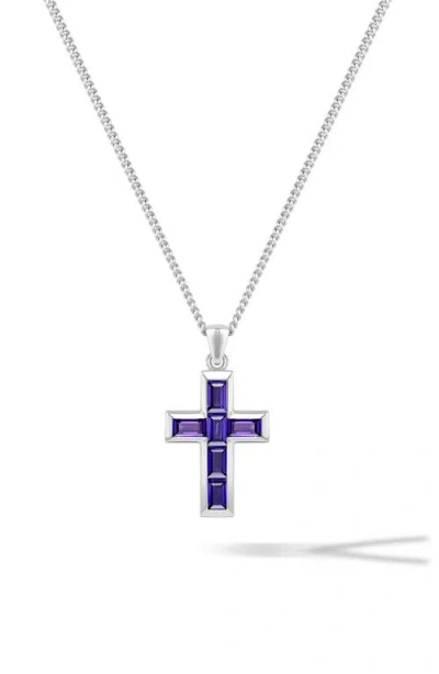 Vincero Stone Cross Pendant Necklace In Metallic