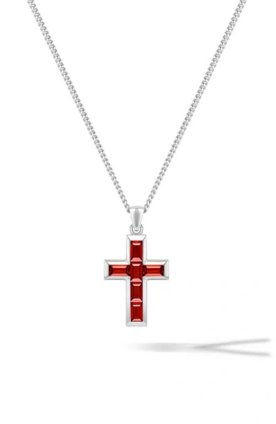 Vincero Stone Cross Pendant Necklace In Metallic