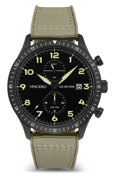Vincero The Altitude Chronograph Nylon Strap Watch, 43mm