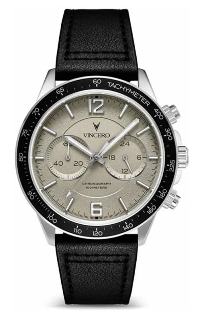 Vincero The Apex Chronograph Leather Strap Watch, 42mm In Dune