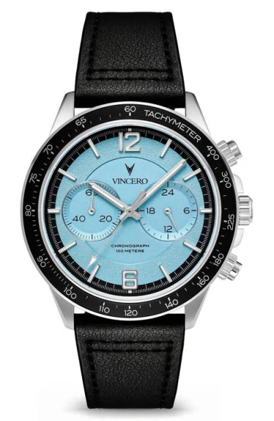 Vincero The Apex Prism Chronograph Leather Strap Watch, 42mm