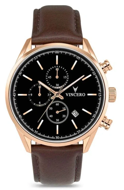 Vincero The Chrono S2 Chronograph Leather Strap Watch, 40mm In Multi
