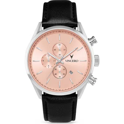 Vincero The Chrono S2 Salmon Leather Strap Watch, 43mm