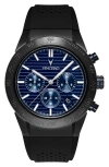 Vincero The Rogue Chronograph Silicone Strap Watch, 43mm In Blue Metallic