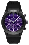 Vincero The Rogue Chronograph Silicone Strap Watch, 43mm In Purple Metallic