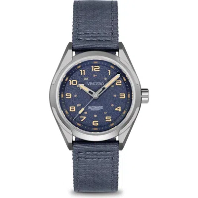 Vincero The Scout Titanium Automatic Strap Watch, 40mm In Blue
