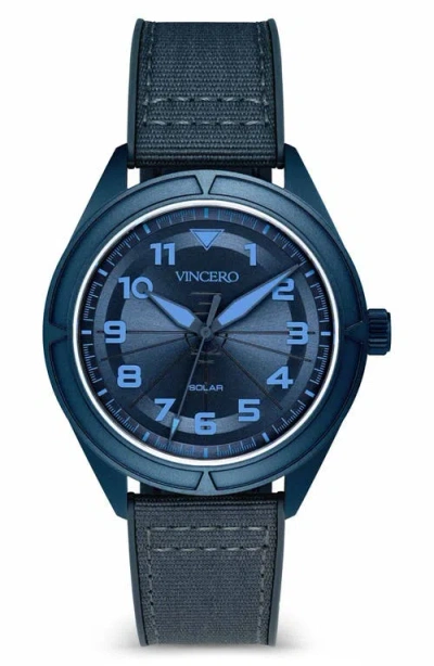 Vincero The Stratos Titanium Solar Webbing Strap Watch, 41mm