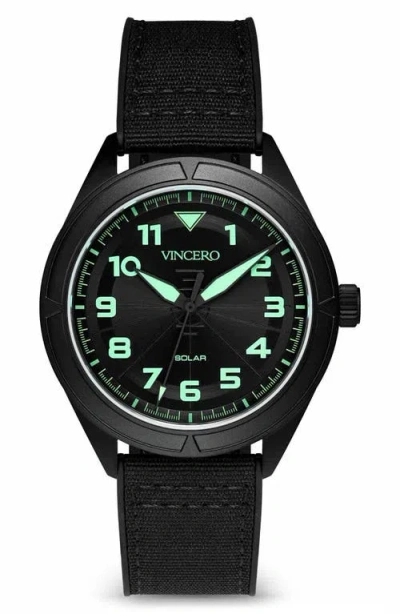 Vincero The Stratos Titanium Solar Webbing Strap Watch, 41mm