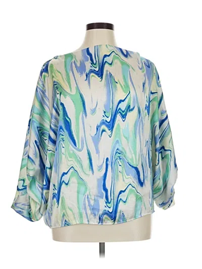 Pre-owned Vine & Love 3/4 Sleeve Blouse In Blue