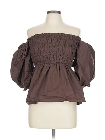 Pre-owned Vine & Love 3/4 Sleeve Blouse In Brown