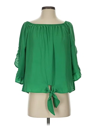 Pre-owned Vine & Love 3/4 Sleeve Blouse In Green